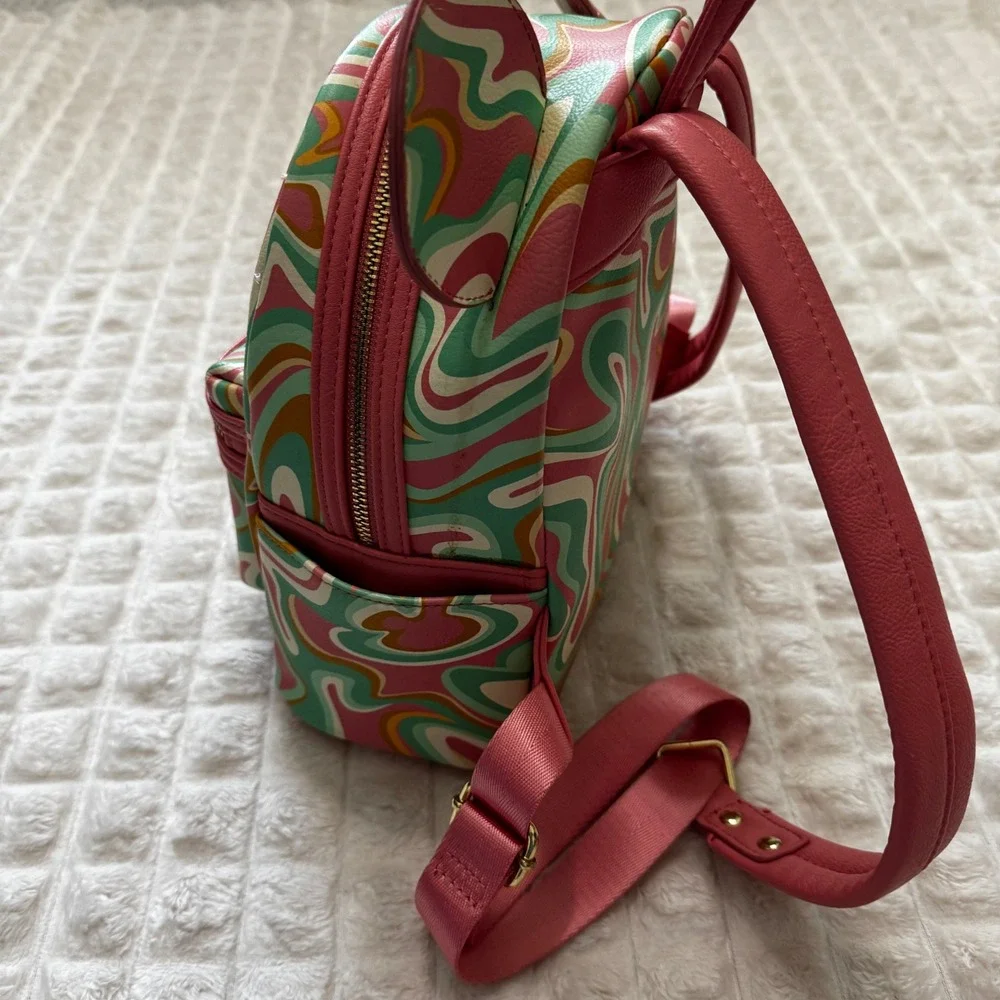 Disney Parks LoungeFly Mickey Mouse Swirl Faux Leather Backpack